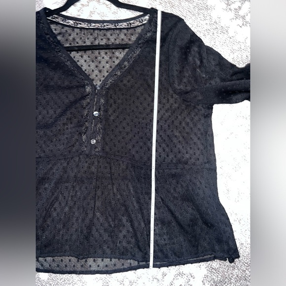 ⭐️Hollister⭐️Black Long-sleeve see through Baby Doll Shirt, size Medium ⭐️ - Picture 10 of 12